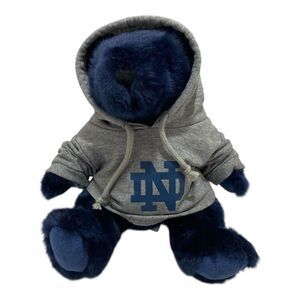 Mascot Factory Notre Dame Plush Bear 10” Blue Hoodie Stuffed Animal Collectible
